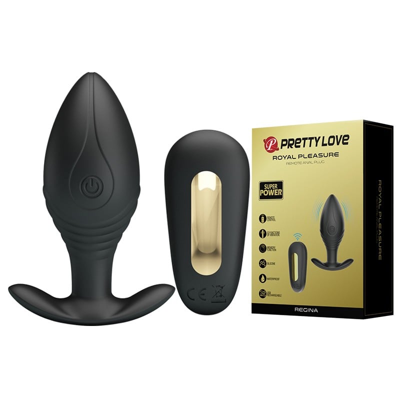 silikon 12 fonksiyonlu kumandalı altın anal plug Regina Moonette