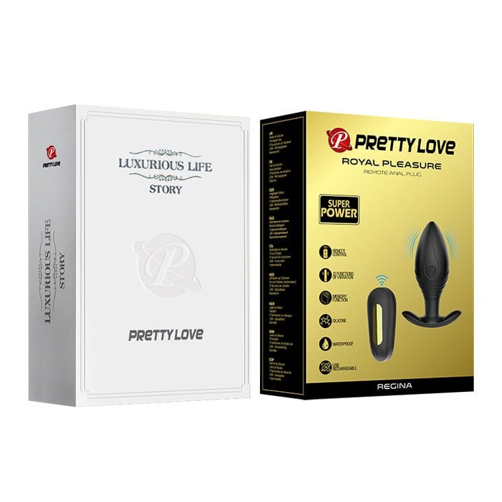 silikon 12 fonksiyonlu kumandalı altın anal plug alt görünüm Moonette