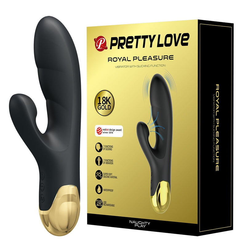 Altın Serisi – 7 Titreşim Modlu &amp; 7 Emme Fonksiyonlu USB Şarjlı Vibratör – Naughty Play