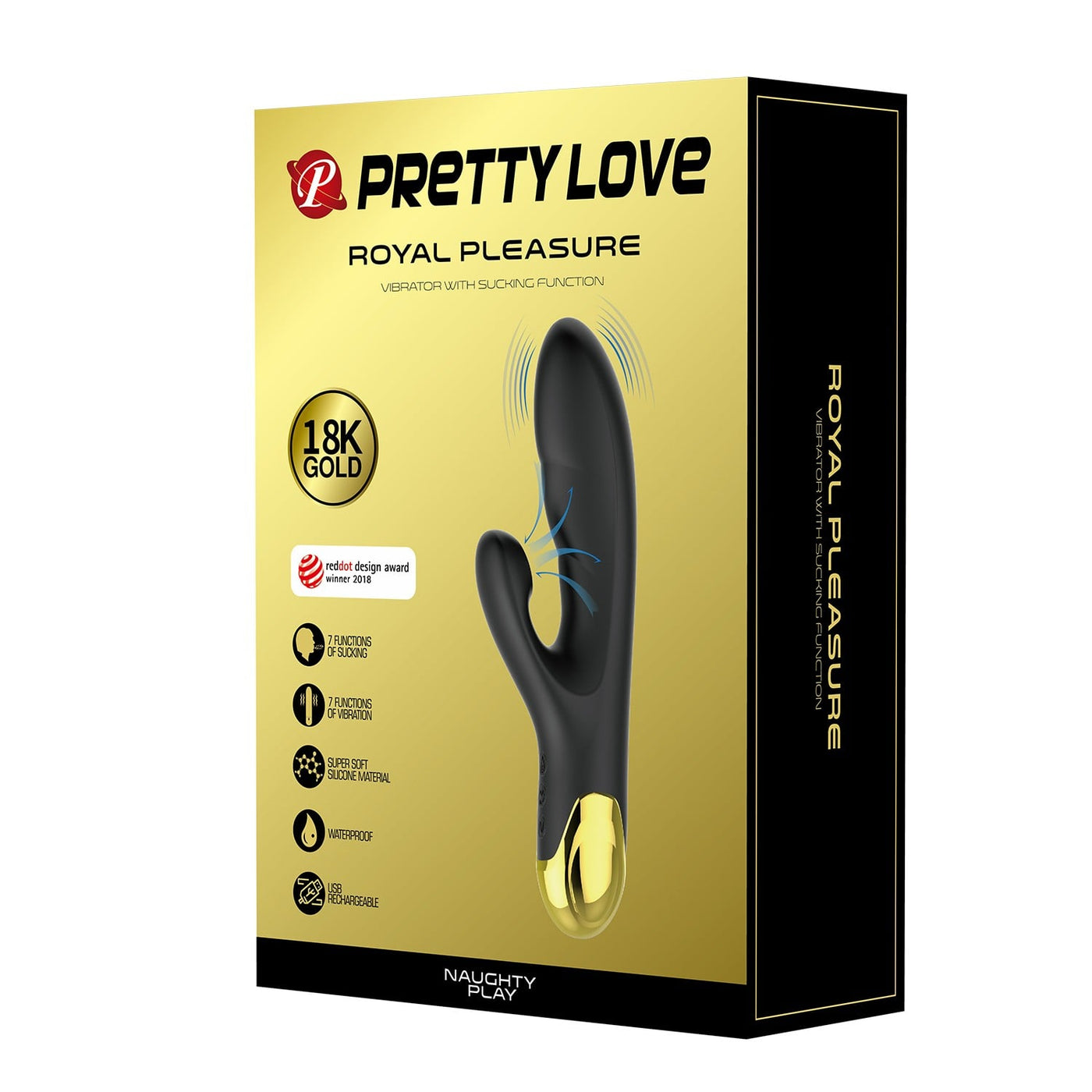 şarjlı usb altın vibratör Naughty Play ambalaj görünümü Moonette
