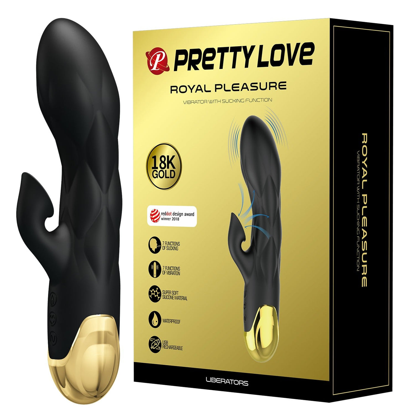 şarjlı usb altın vibratör Liberators Moonette