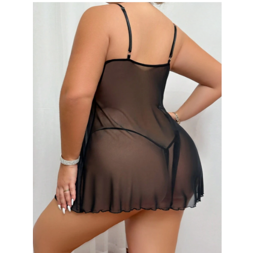 Fantezi Büyük Beden Göğsü Açık Transparan Gecelik TG273268 Detay Görünümü | Moonette