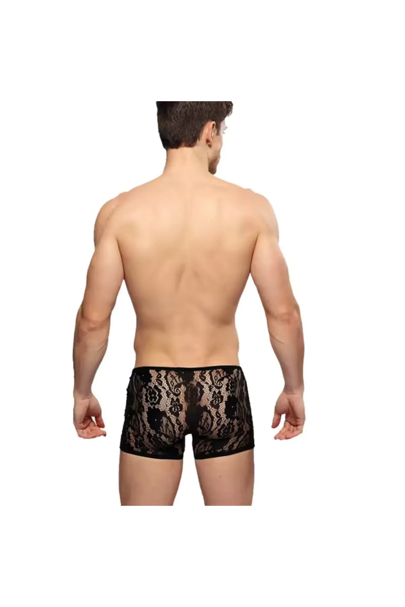 Fantezi Dantelli Seksi Siyah Erkek Boxer - Seksi Erkek İç çamaşırı TG274612 Detay Görünümü | Moonette