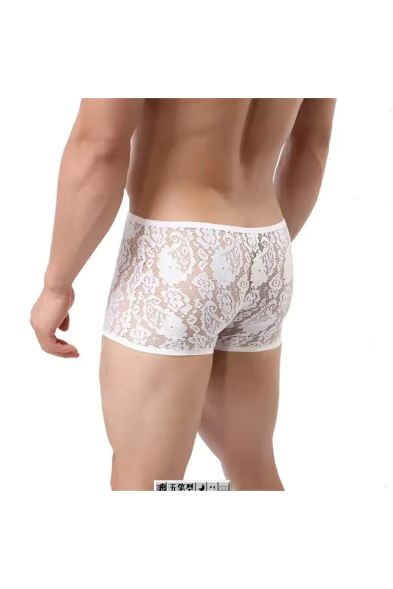 Fantezi Dantelli Beyaz Seksi Erkek Boxer - Erkek İç çamaşırı TG274613 Detay Görünümü | Moonette