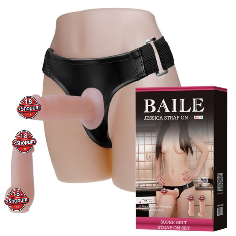 Belden Bağlamalı İçi Dolu 10cm Çift Strapon Penis