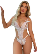 Büyük Beden Fantezi Beyaz Dantelli Babydoll TG279248 | Moonette