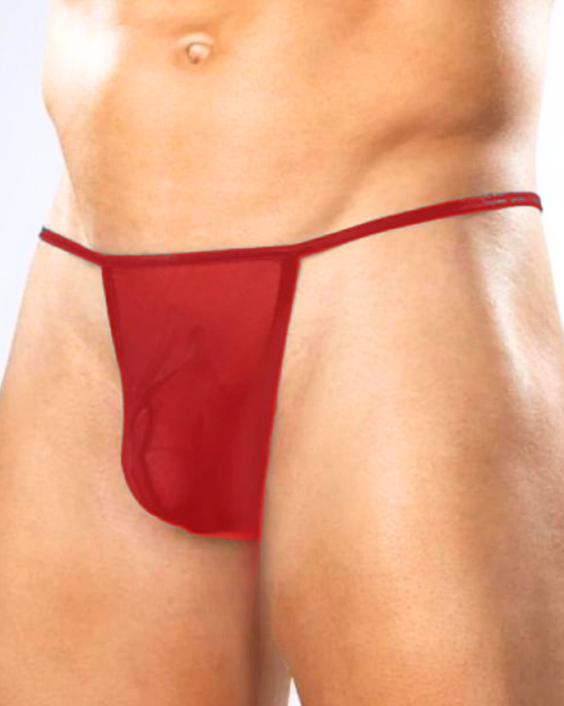Moonette Fantezi Kırmızı Transparan Seksi Tül Erkek String TG274602