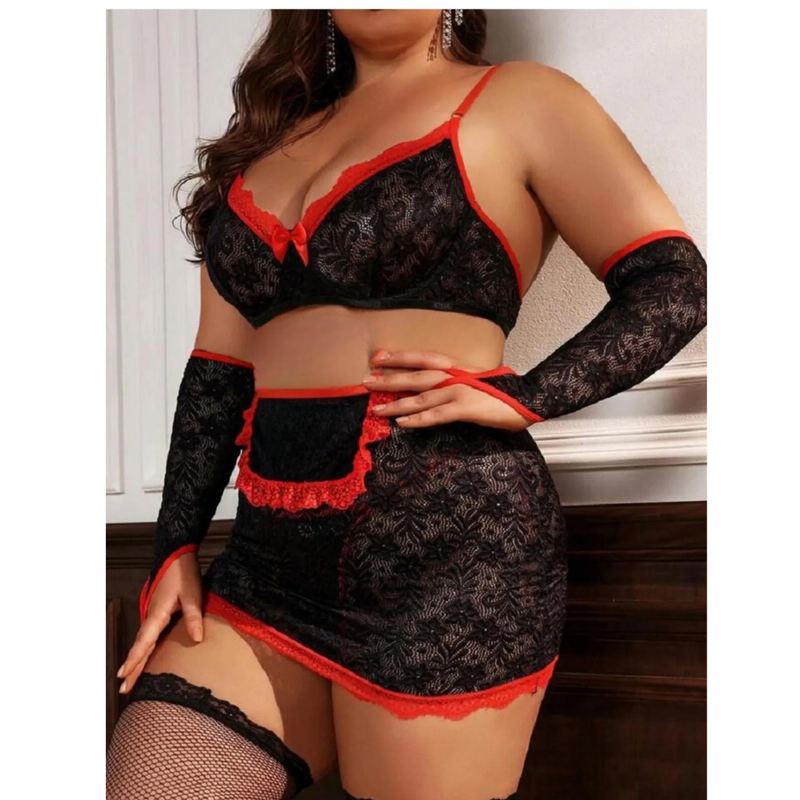 Moonette Fantazi Seksi Dantel Babydol Fantezi Gecelik (Çorapsız) TG279233