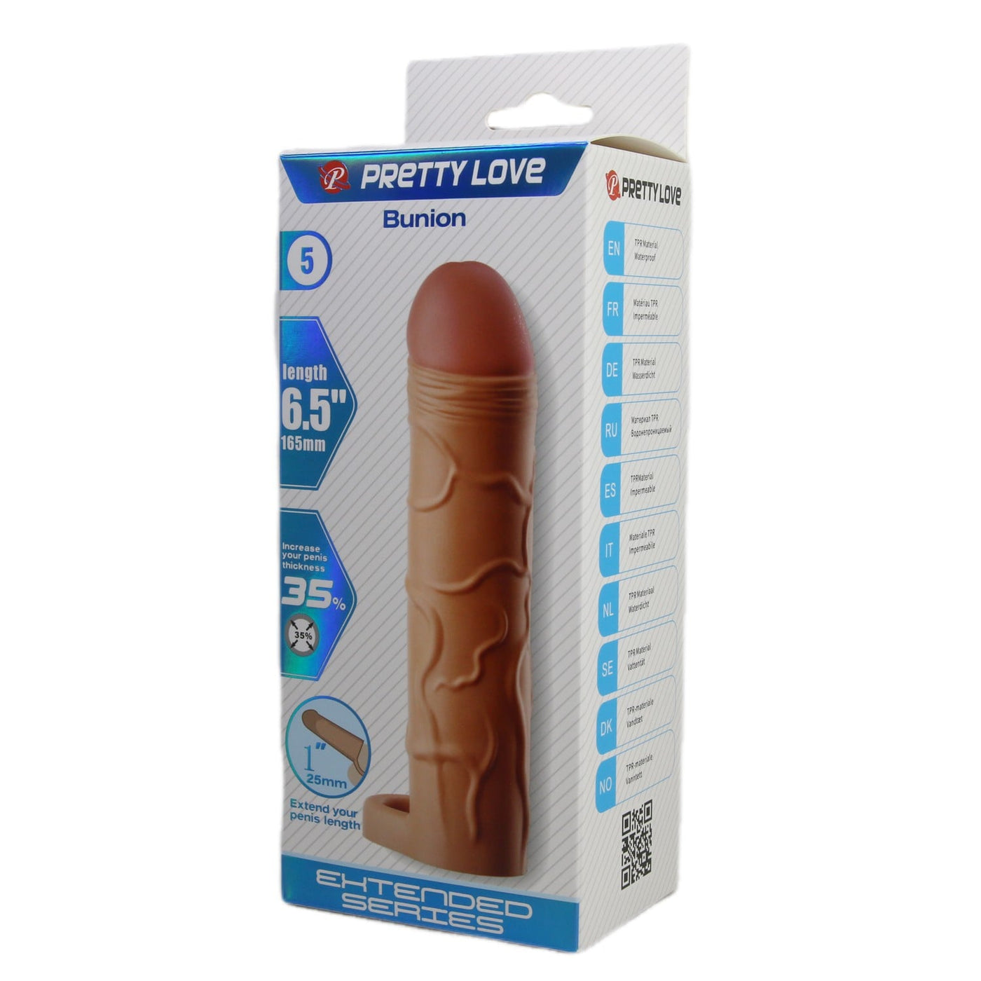 2.5 cm halkalı ten penis kılıfı Bunion ambalaj görünümü Moonette