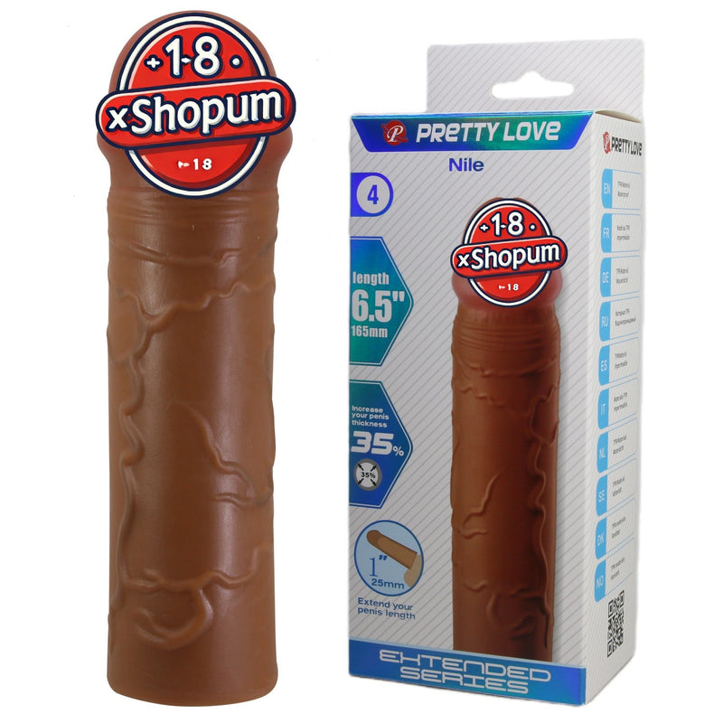 Extended 2.5 cm Uzatmalı Melez Rengi Gerçekçi Penis Kılıfı – Nile