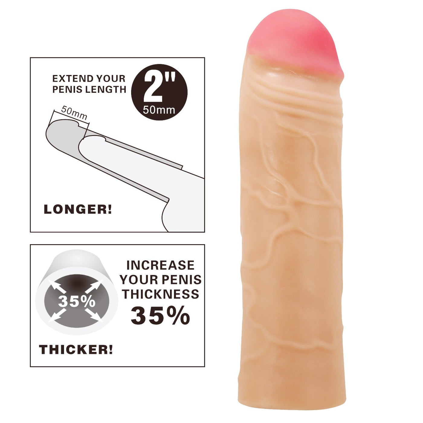 5 cm ten penis kılıfı Chane yan görünüm Moonette