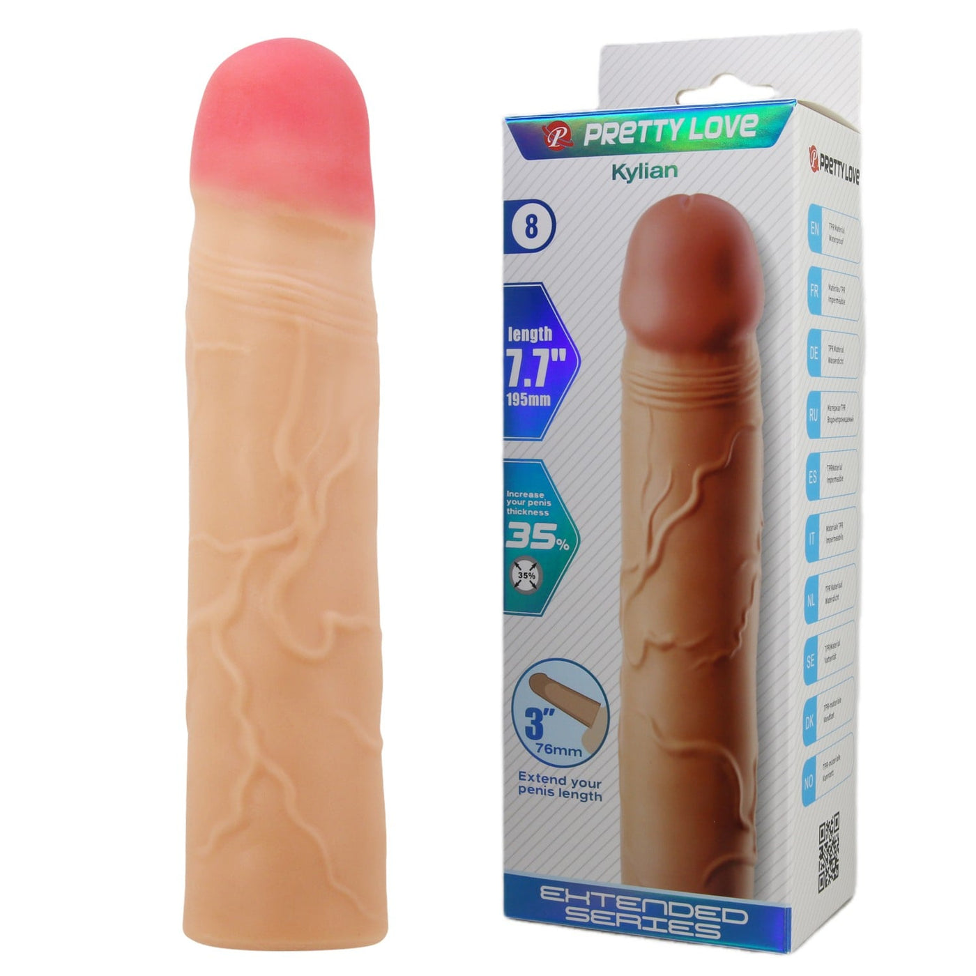 7.6 cm ten penis kılıfı Kylian Moonette