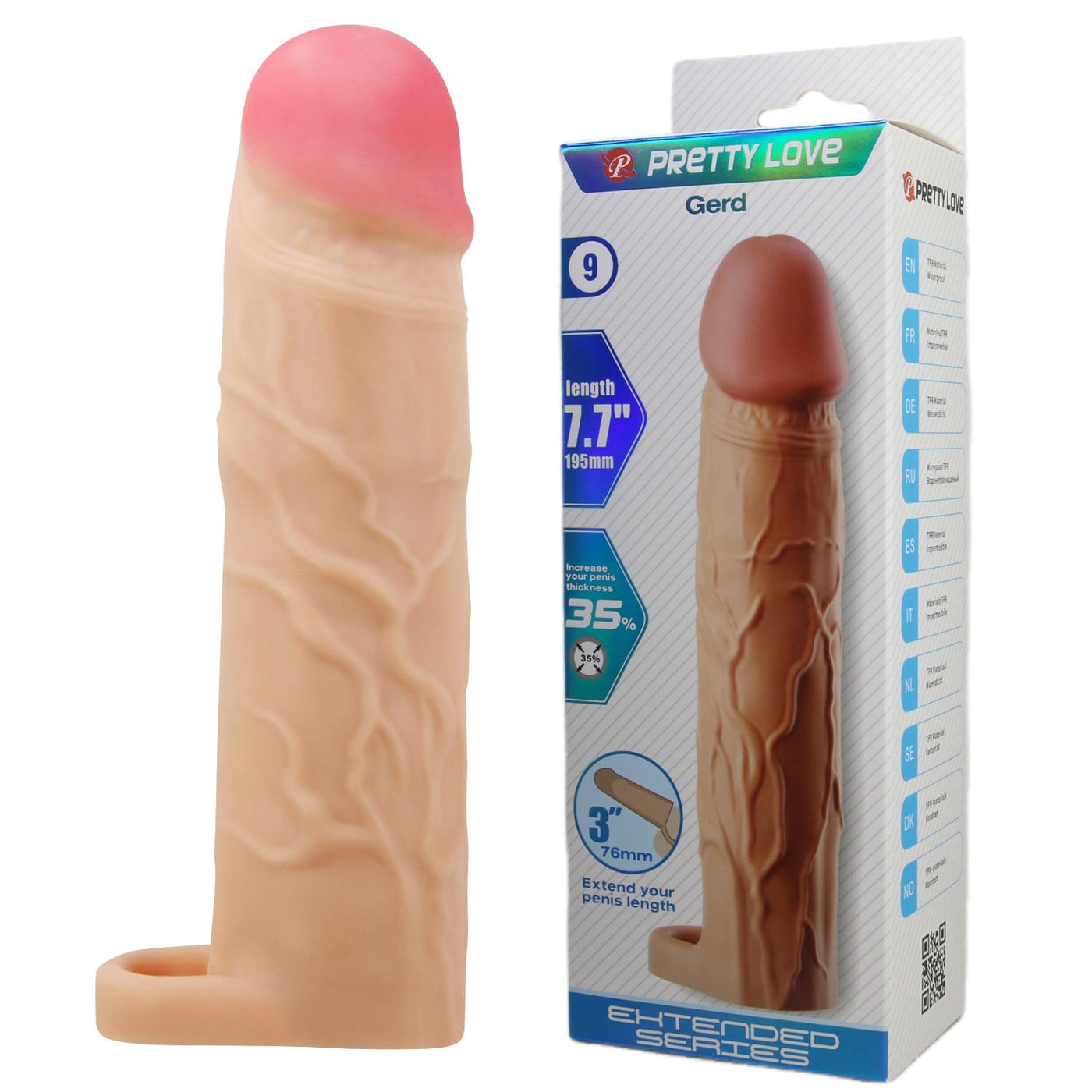 7.6 cm halkalı ten penis kılıfı Gerd extended Moonette
