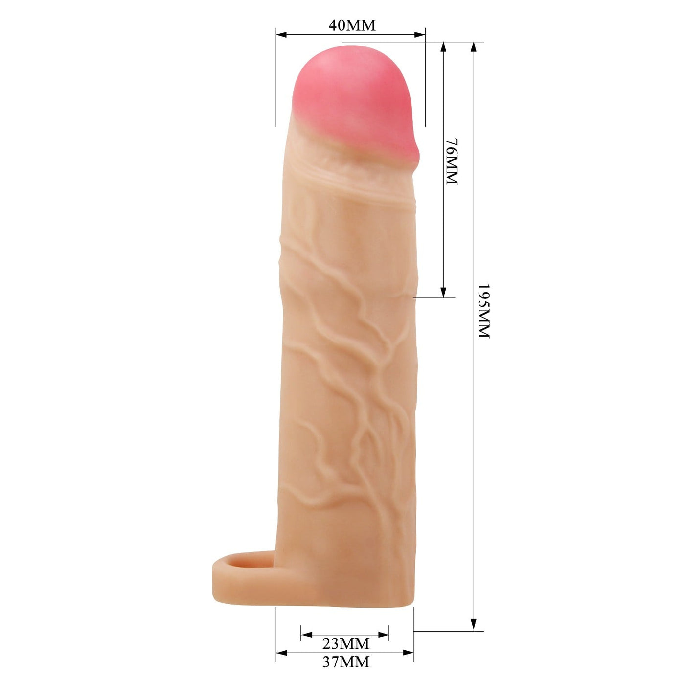 7.6 cm halkalı ten penis kılıfı Gerd farklı açı extended Moonette