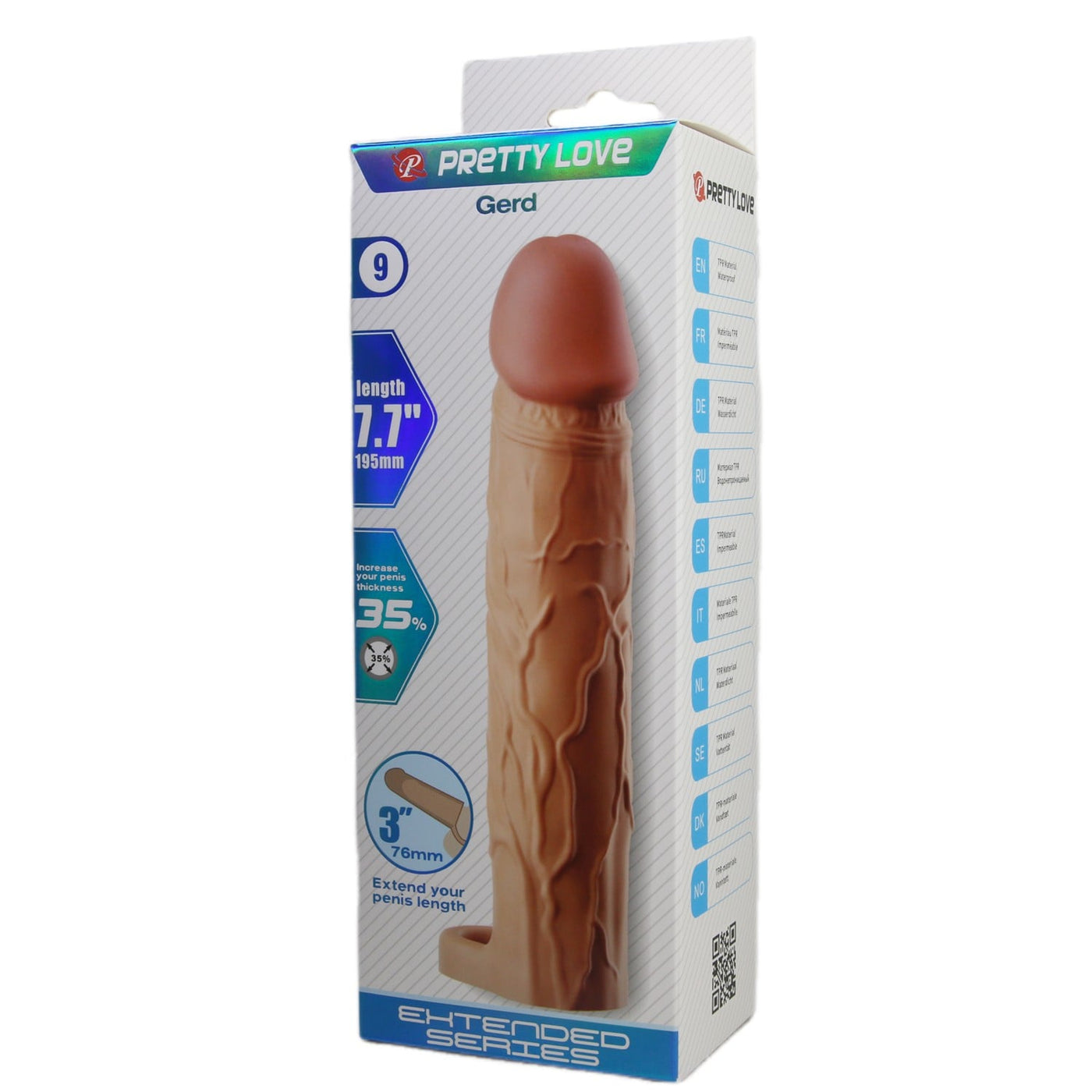 7.6 cm halkalı ten penis kılıfı Gerd ambalaj görünümü extended Moonette