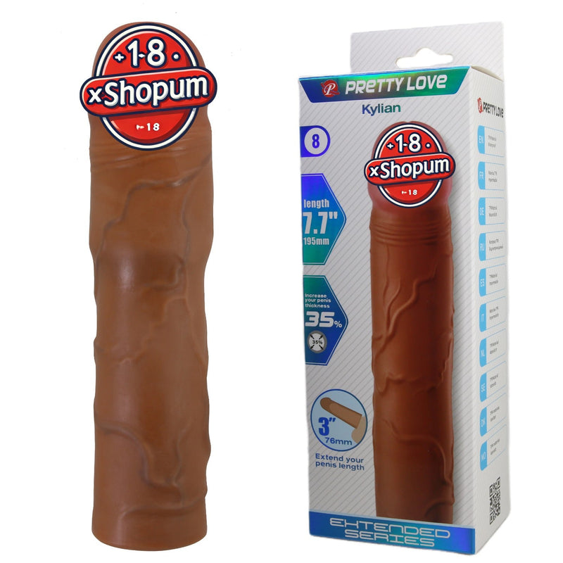 Extended 7.6 cm Uzatmalı Melez Rengi Gerçekçi Penis Kılıfı – Kylian