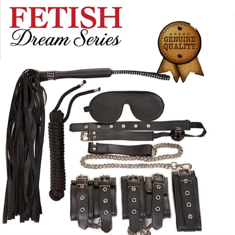 deri siyah fetiş bdsm fantasy bağlama seti Moonette