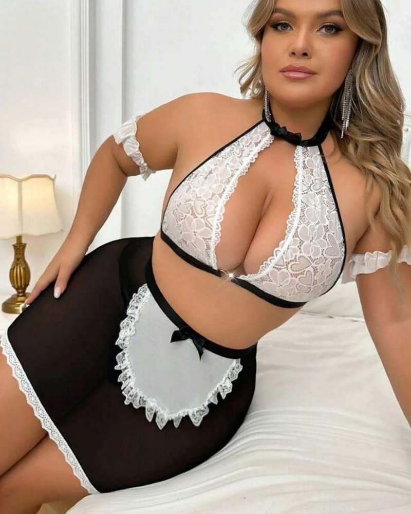 Moonette Fantazi Seksi Halkalı Dantelli Babydol Gecelik TG279235