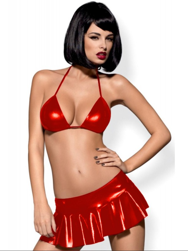 Moonette Fantezi Kırmızı Mini Etekli Seksi SütyenTakım Seksi İç Giyim TG279095