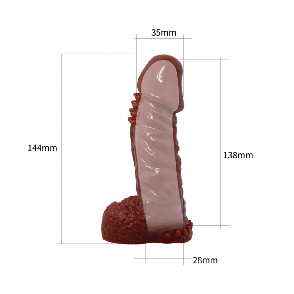 14,4 cm tırtıklı klitoral penis kılıfı arka görünüm Moonette