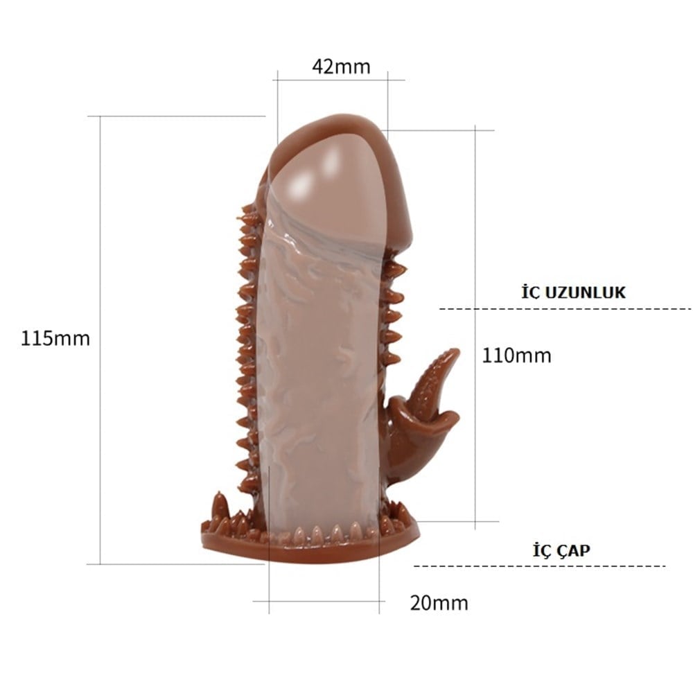 tırtıklı klitoral penis kılıfı yakın plan Moonette