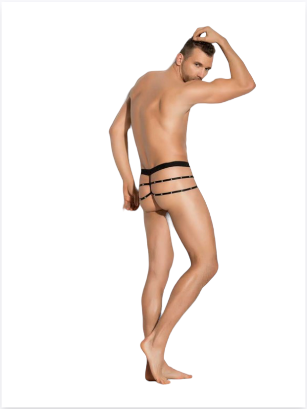 Fantezi Erkek Siyah Seksi Metalli Tanga - String TG274597 Detay Görünümü | Moonette