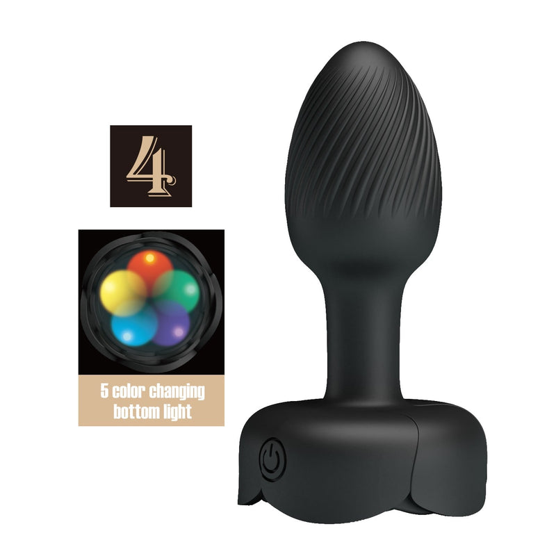 silikon 10 fonksiyonlu titreşimli anal plug Olman yan görünüm Moonette