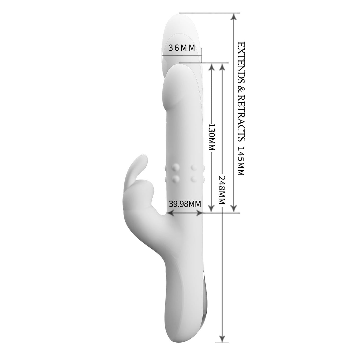 şarjlı usb beyaz rabbit vibratör Reese üst görünüm Moonette