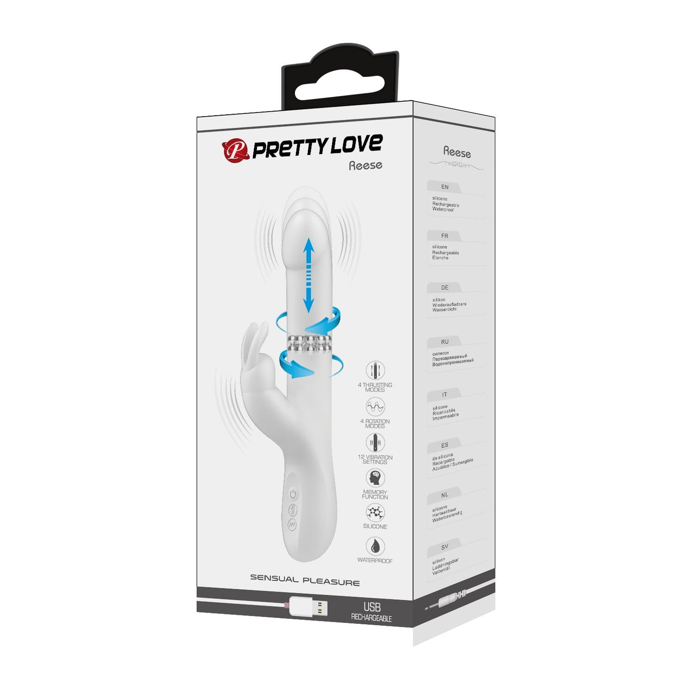 şarjlı usb beyaz rabbit vibratör Reese alt görünüm Moonette