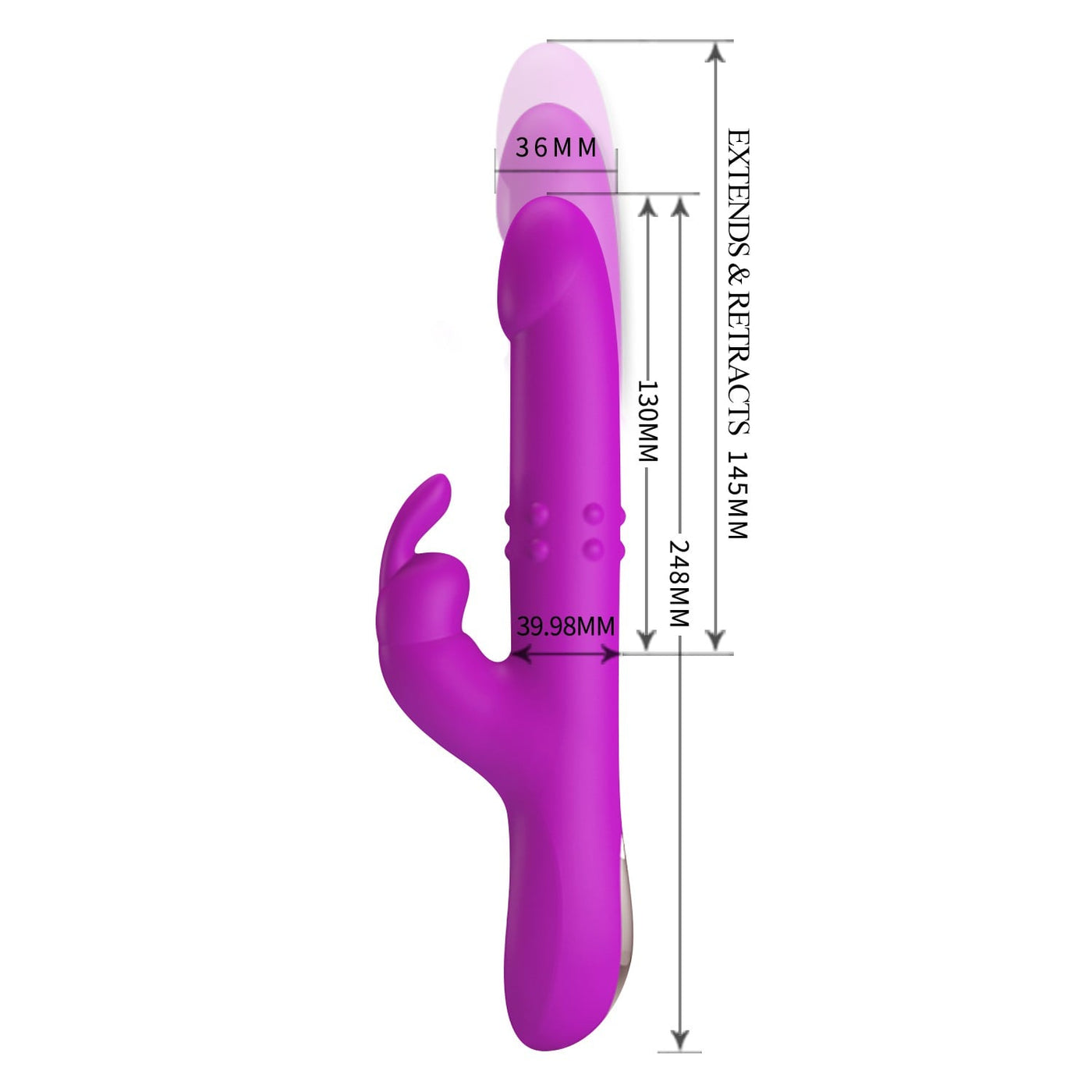 şarjlı usb mor rabbit vibratör Reese üst görünüm Moonette