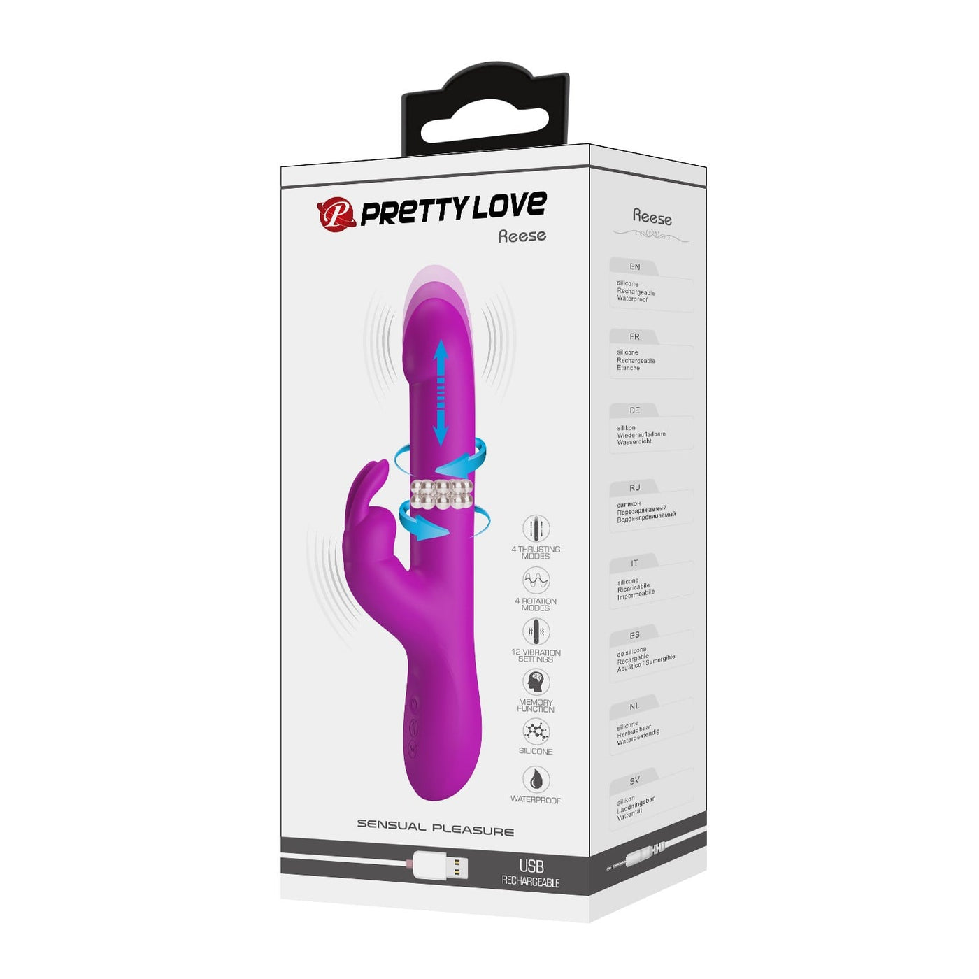 şarjlı usb mor rabbit vibratör Reese alt görünüm Moonette