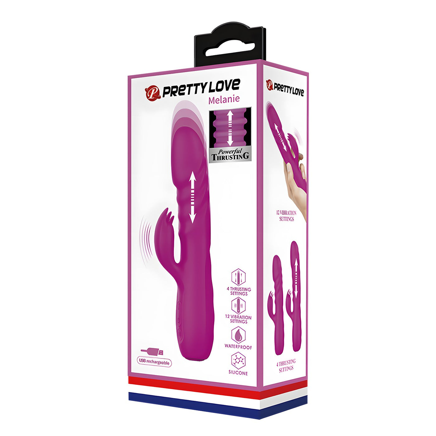 şarjlı usb rabbit vibratör Melanie üst görünüm Moonette
