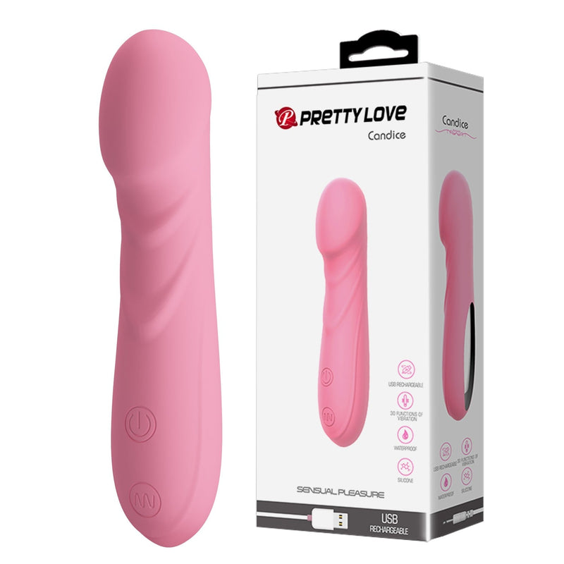USB Şarjlı 30 Titreşim Modlu Silikon G-Spot Masaj Vibratörü - Candice
