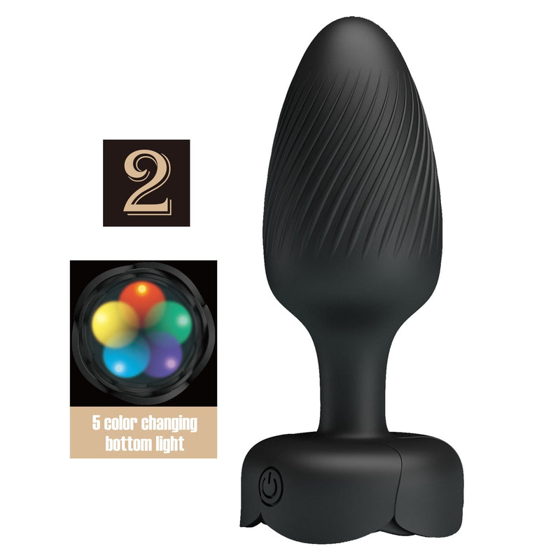 silikon 10 fonksiyonlu titreşimli anal plug yan görünüm Moonette