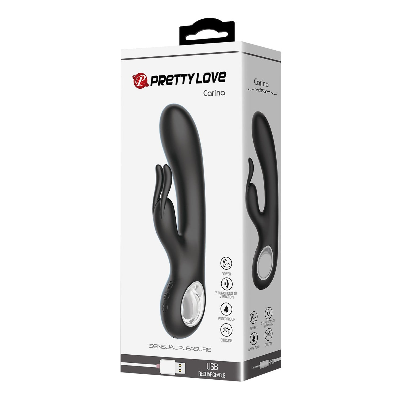 şarjlı usb rabbit vibratör Carina üst görünüm Moonette