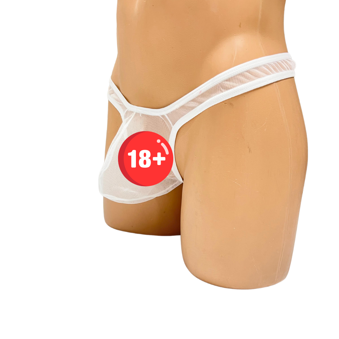 Fantezi Seksi Beyaz Transparan Erkek İç Çamaşırı TG274584 Detay Görünümü | Moonette